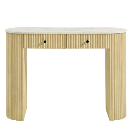 Modway EEI-7353 Caldera 42" Curved Solid Wood and Marble Console Table Modway
