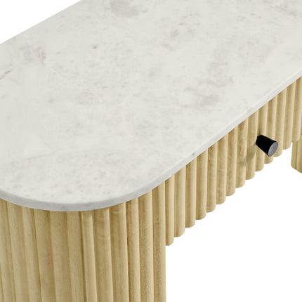 Modway EEI-7353 Caldera 42" Curved Solid Wood and Marble Console Table Modway
