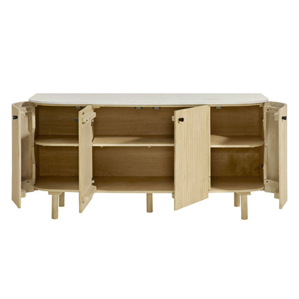 Modway EEI-7355 Caldera 60" Curved Solid Wood and Marble Sideboard Storage Cabinet Modway
