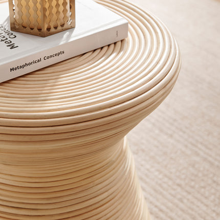 Modway EEI-7360 Tavi Hourglass Natural Rattan Round Side Table - Plaza Home Decor