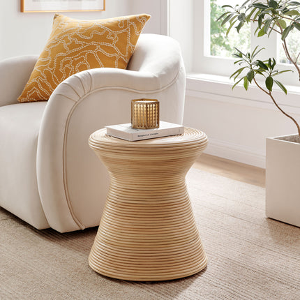 Modway EEI-7360 Tavi Hourglass Natural Rattan Round Side Table - Plaza Home Decor