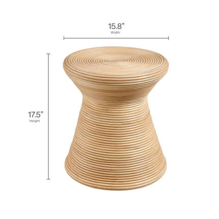 Modway EEI-7360 Tavi Hourglass Natural Rattan Round Side Table - Plaza Home Decor