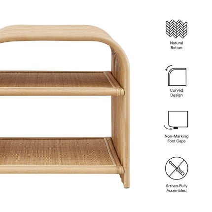 Modway EEI-7361 Eve Curved Natural Rattan Side Table Modway