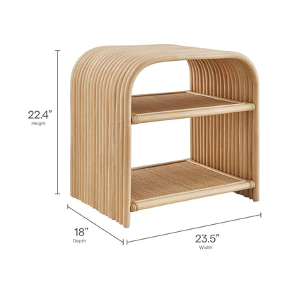 Modway EEI-7361 Eve Curved Natural Rattan Side Table Modway