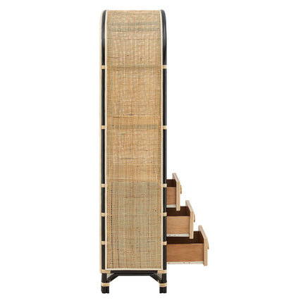 Modway EEI-7362 Jane 71 Inch Tall Arched Natural Rattan Bookshelf Modway