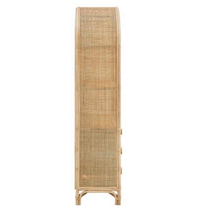 Modway EEI-7362 Jane 71 Inch Tall Arched Natural Rattan Bookshelf Modway