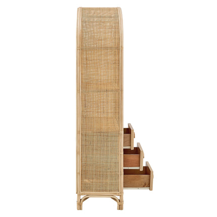 Modway EEI-7362 Jane 71 Inch Tall Arched Natural Rattan Bookshelf Modway