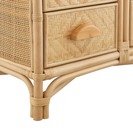 Modway EEI-7362 Jane 71 Inch Tall Arched Natural Rattan Bookshelf Modway