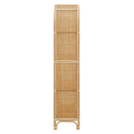 Modway EEI-7363 Celeste 67 Inch Tall Arched Natural Rattan Bookshelf Modway