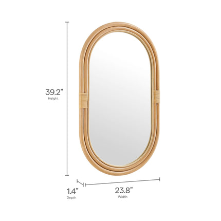 Modway EEI-7364 Corsica Oval Rattan Wall Mirror Modway