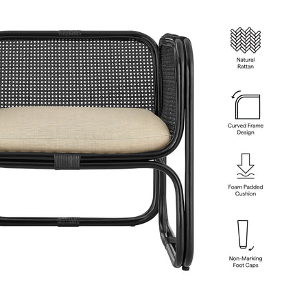 Modway EEI-7365 Ellis Natural Rattan Accent Armchair Modway