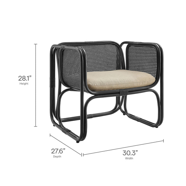 Modway EEI-7365 Ellis Natural Rattan Accent Armchair Modway