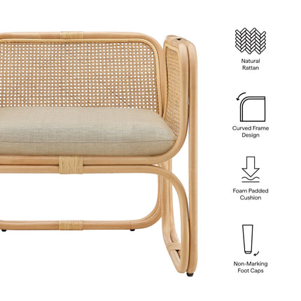 Modway EEI-7365 Ellis Natural Rattan Accent Armchair Modway