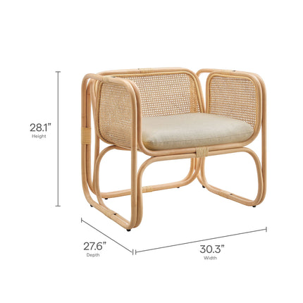 Modway EEI-7365 Ellis Natural Rattan Accent Armchair Modway