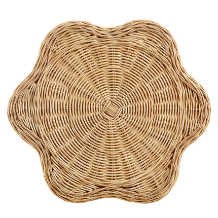 Modway EEI-7366 Erika Scalloped Natural Rattan Side Table Modway