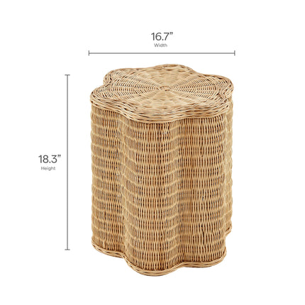 Modway EEI-7366 Erika Scalloped Natural Rattan Side Table Modway