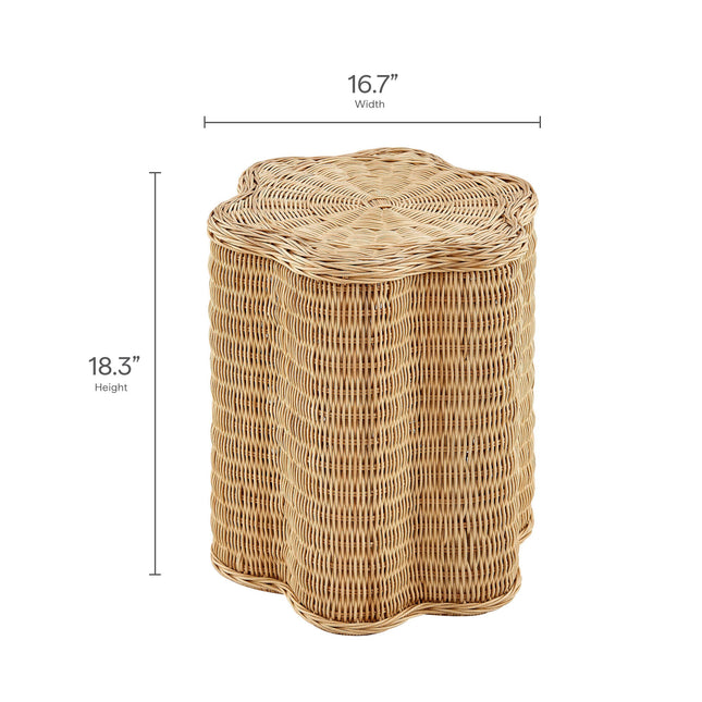 Modway EEI-7366 Erika Scalloped Natural Rattan Side Table Modway