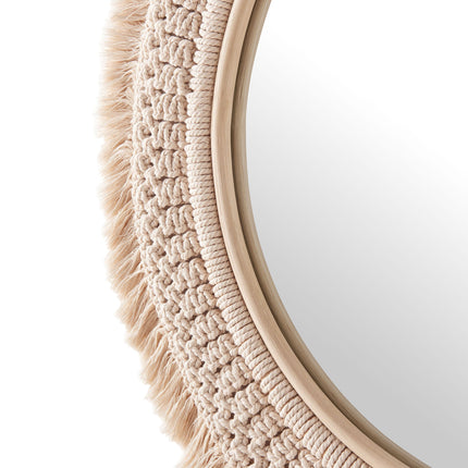 Modway EEI-7367 Jade Round Rattan Macrame Wall Mirror Modway