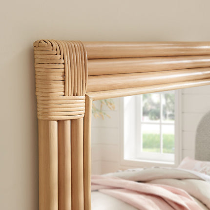 Modway EEI-7368 Corsica Curved Rectangle Rattan Wall Mirror Modway