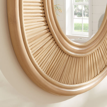 Modway EEI-7369 Sovana Oval Rattan Wall Mirror - Plaza Home Decor