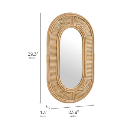 Modway EEI-7369 Sovana Oval Rattan Wall Mirror - Plaza Home Decor