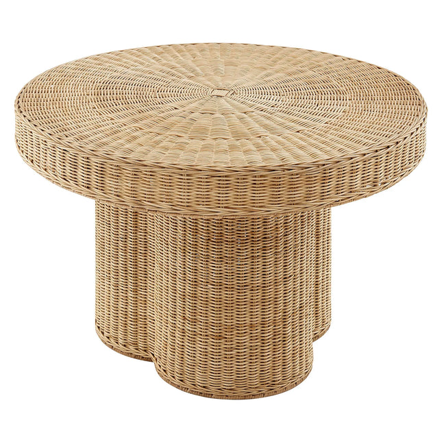 Modway EEI-7370 Ainsley 32 Inch Round Natural Rattan Coffee Table Modway