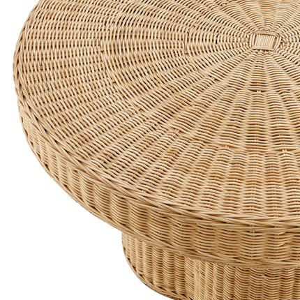 Modway EEI-7370 Ainsley 32 Inch Round Natural Rattan Coffee Table Modway