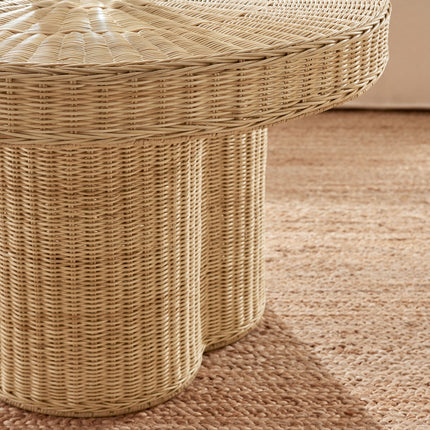Modway EEI-7370 Ainsley 32 Inch Round Natural Rattan Coffee Table Modway