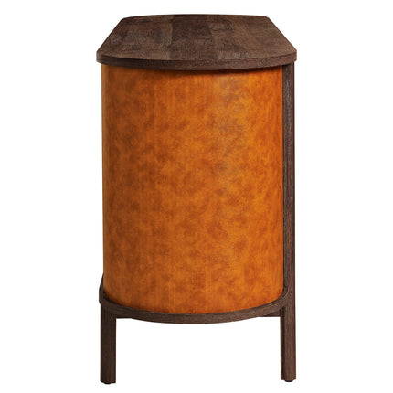 Modway EEI-7372 Coralie Curved 71" Vegan Leather Oval TV Stand Modway