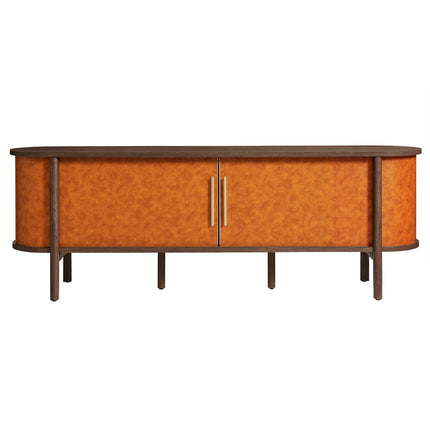 Modway EEI-7372 Coralie Curved 71" Vegan Leather Oval TV Stand Modway