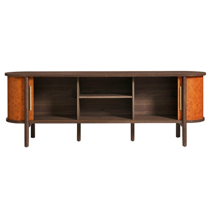Modway EEI-7372 Coralie Curved 71" Vegan Leather Oval TV Stand Modway