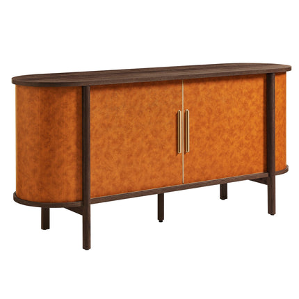 Modway EEI-7373 Coralie Curved Vegan Leather Oval Sideboard Modway