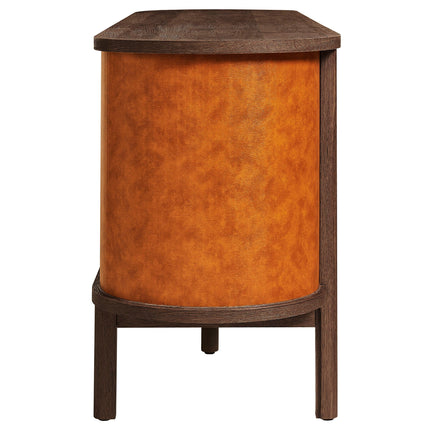 Modway EEI-7373 Coralie Curved Vegan Leather Oval Sideboard Modway