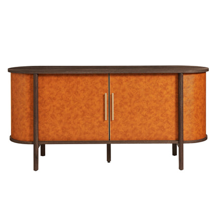 Modway EEI-7373 Coralie Curved Vegan Leather Oval Sideboard Modway