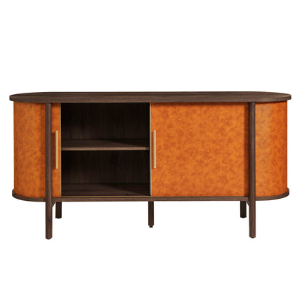 Modway EEI-7373 Coralie Curved Vegan Leather Oval Sideboard Modway