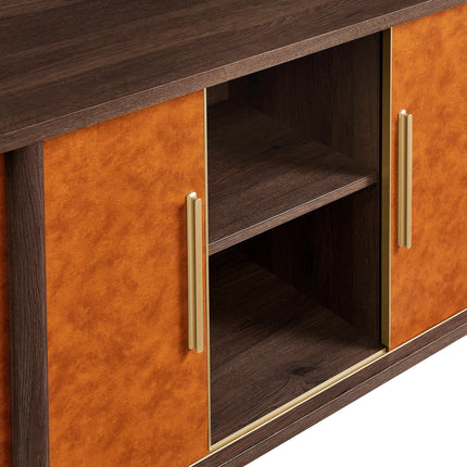 Modway EEI-7373 Coralie Curved Vegan Leather Oval Sideboard Modway