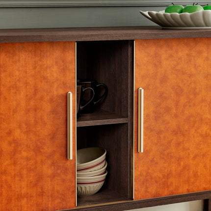 Modway EEI-7373 Coralie Curved Vegan Leather Oval Sideboard Modway