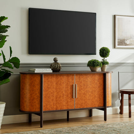 Modway EEI-7373 Coralie Curved Vegan Leather Oval Sideboard Modway