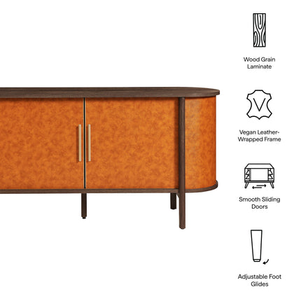 Modway EEI-7373 Coralie Curved Vegan Leather Oval Sideboard Modway