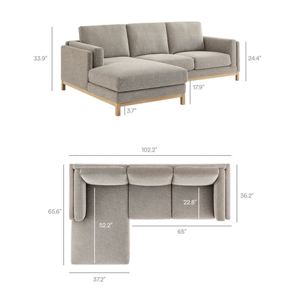 Modway EEI-7374 Roscoe Left-Facing Fabric Sectional Sofa with Chaise Modway