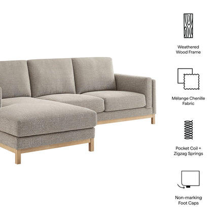 Modway EEI-7374 Roscoe Left-Facing Fabric Sectional Sofa with Chaise Modway