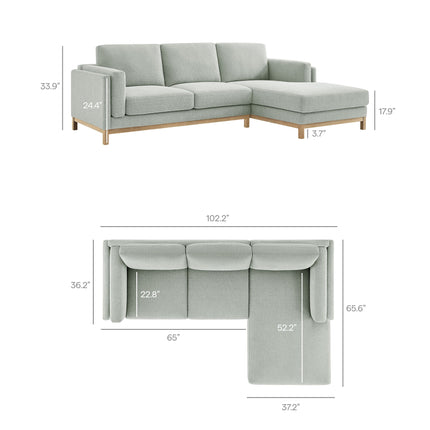 Modway EEI-7375 Roscoe Right-Facing Fabric Sectional Sofa with Chaise Modway