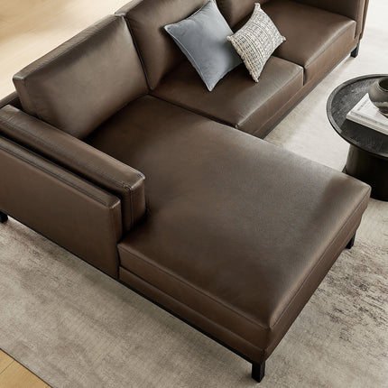 Modway EEI-7376 Roscoe Left-Facing Vegan Leather Sectional Sofa with Chaise Modway