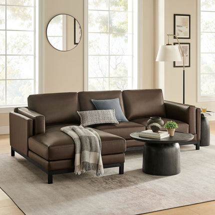 Modway EEI-7376 Roscoe Left-Facing Vegan Leather Sectional Sofa with Chaise Modway