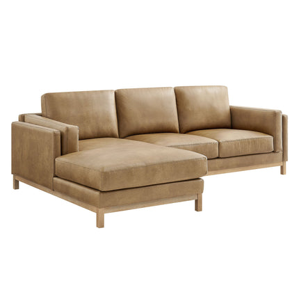 Modway EEI-7376 Roscoe Left-Facing Vegan Leather Sectional Sofa with Chaise Modway