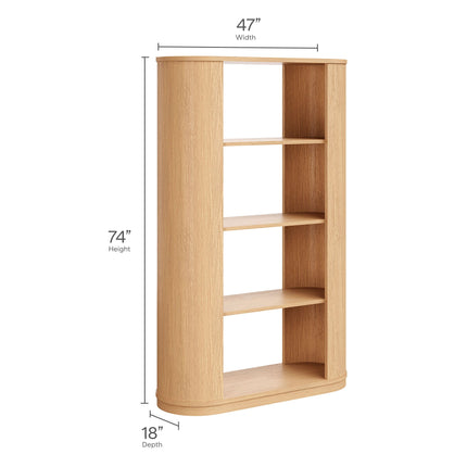 Modway EEI-7378 Aspect 74 Inch Curved 4 Tier Bookshelf Modway