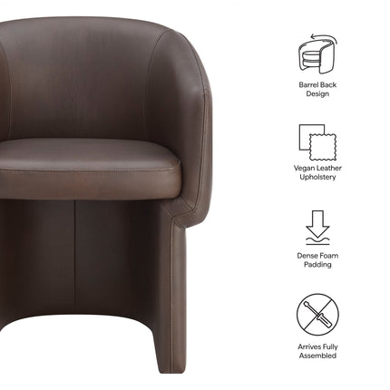 Modway EEI-7383 Verity Barrel Back Vegan Leather Dining Chair Modway