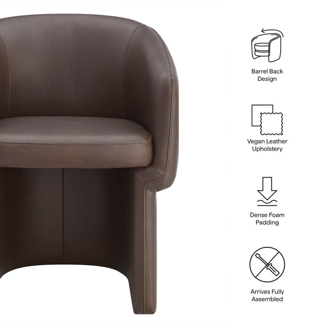 Modway EEI-7383 Verity Barrel Back Vegan Leather Dining Chair Modway