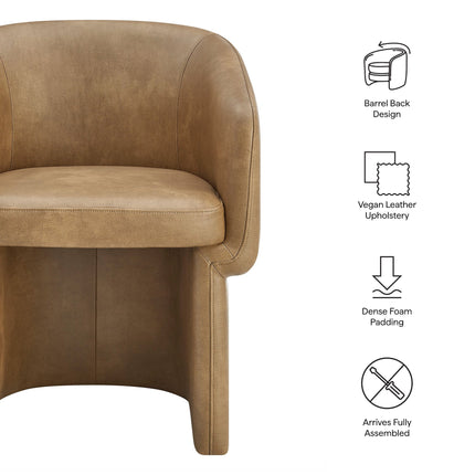 Modway EEI-7383 Verity Barrel Back Vegan Leather Dining Chair Modway
