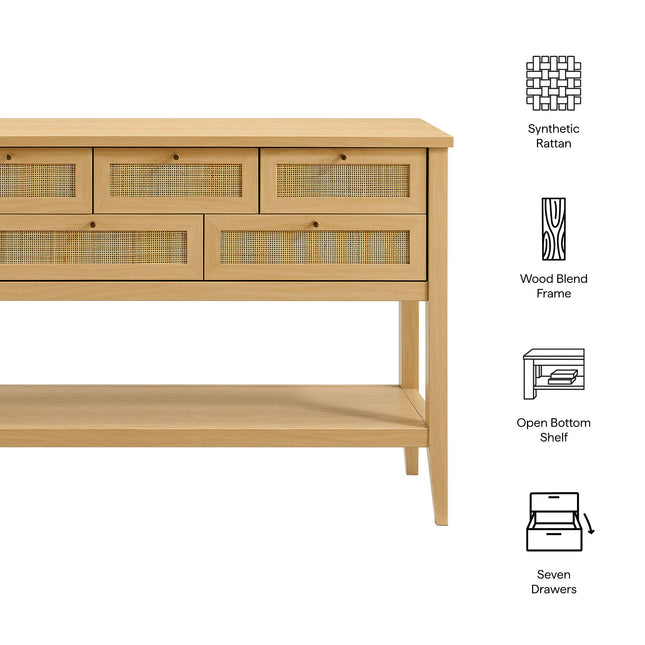 Modway EEI-7435 Soma 62 Inch Rattan Console Table - Plaza Home Decor
